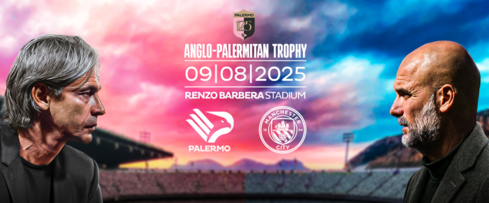 Palermo, il 9 agosto amichevole di lusso con il Manchester City di Guardiola (Foto tratta da sito ufficiale palermofc.com)