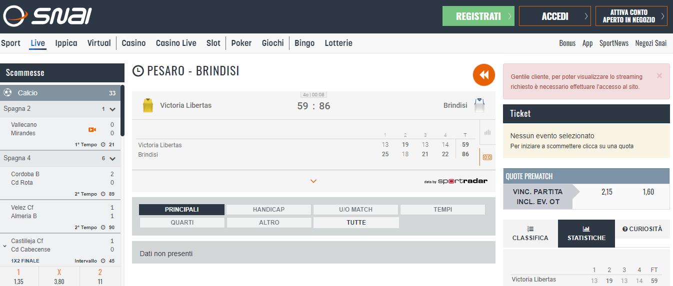 snai scommesse sul basket snai basket