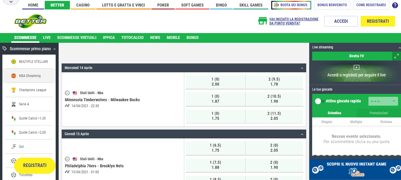 better sito scommesse nba better nba