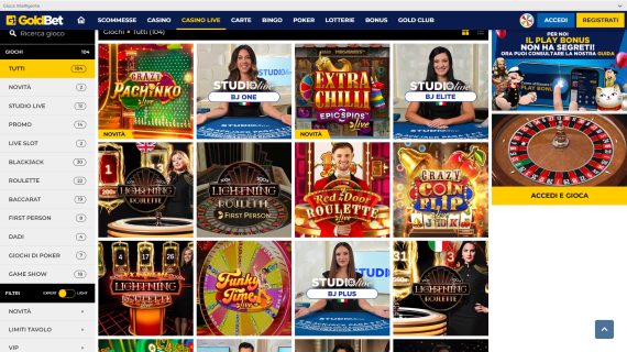 pagina dell’account di gioco Goldbet con giochi live dal vivo pagina dell’account di gioco Goldbet con giochi live dal vivo