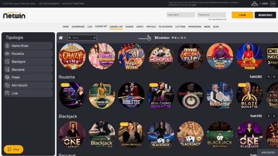 home page casinò Live Netwin con giochi live dal vivo home page casinò Live Netwin con giochi live dal vivo