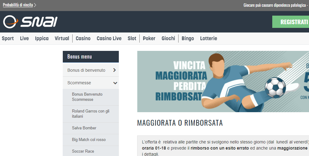 quota maggiorata snai
